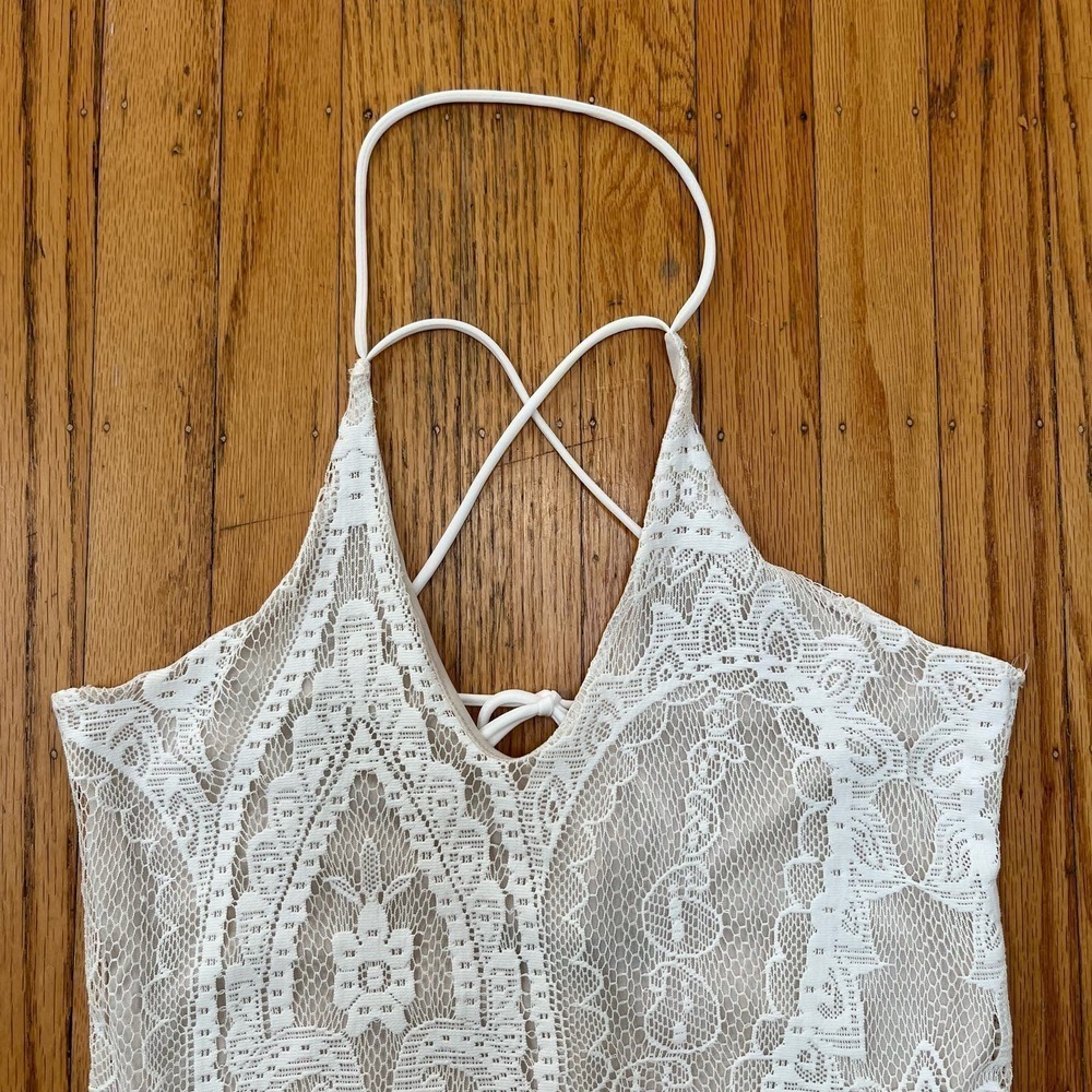 The Vintage Shop Dress Womens Medium White Lace Romantic Coquette Fairy Feminine - Picture 3 of 11